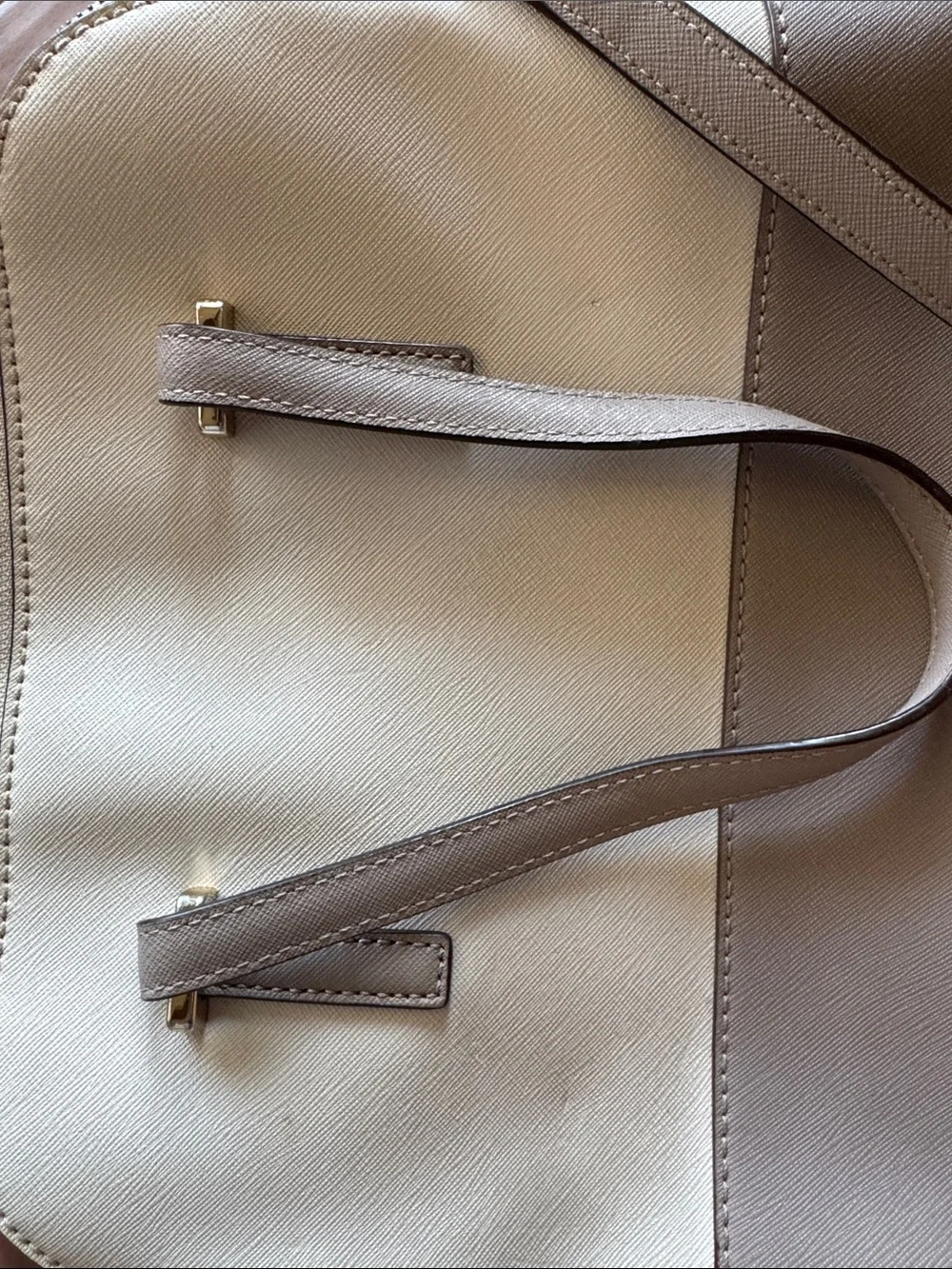 kate spade Two-Tone Beige and Taupe Crossbody Satchel